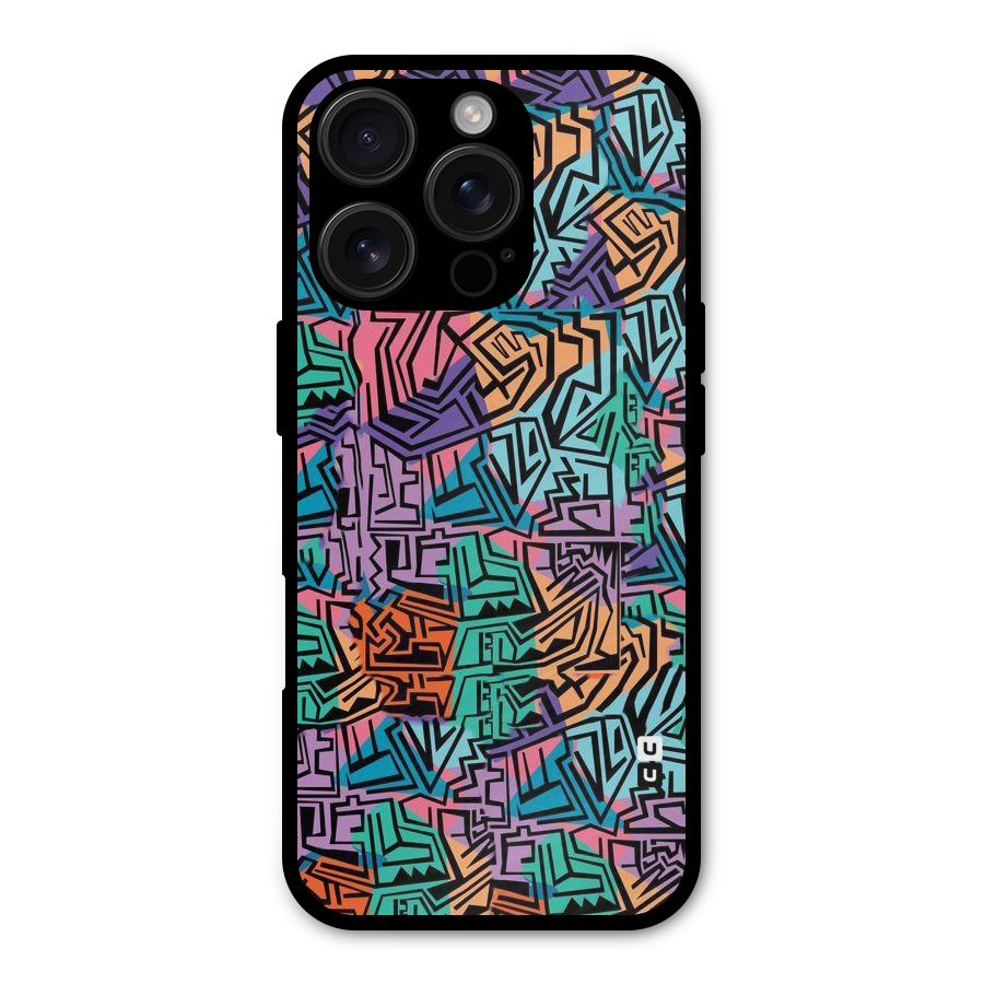 Abstract Lining Colors Shockproof Hybrid Protection (Metal + TPU) Back Case Cover