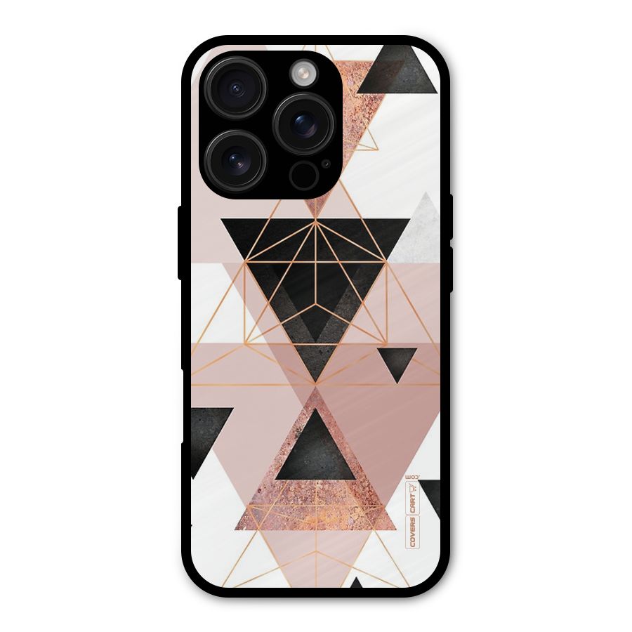Abstract Rose Gold Triangles Shockproof Hybrid Protection (Metal + TPU) Back Case Cover