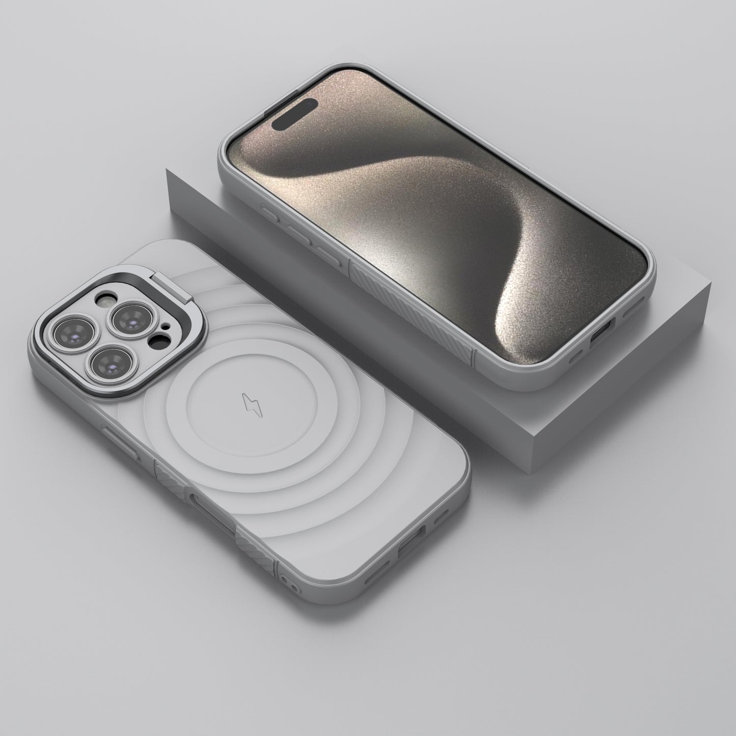 American Silver - TitanShield Wave Silicone Magsafe Back Case Cover