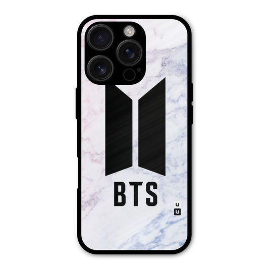 BTS Logo Marble Print Shockproof Hybrid Protection (Metal + TPU) Back Case Cover