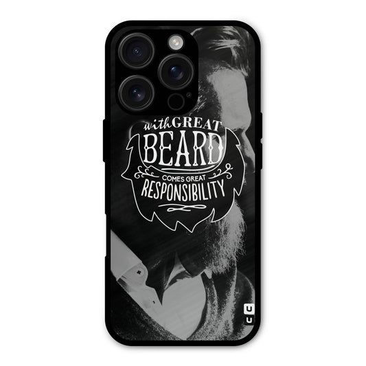 Beard Responsibility Quote Shockproof Hybrid Protection (Metal + TPU) Back Case Cover