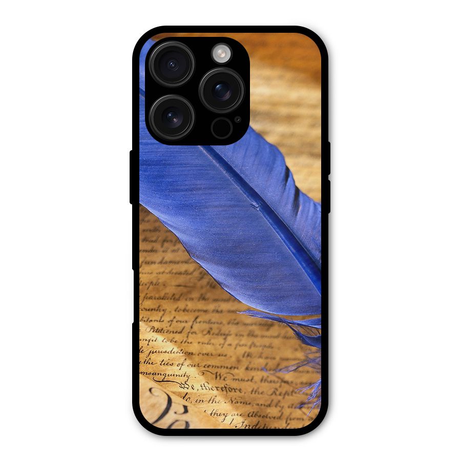 Beautiful Blue Feather Shockproof Hybrid Protection (Metal + TPU) Back Case Cover