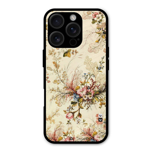 Beige Floral Shockproof Hybrid Protection (Metal + TPU) Back Case Cover