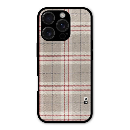 Beige Red Check Shockproof Hybrid Protection (Metal + TPU) Back Case Cover