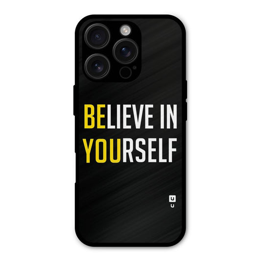 Believe In Yourself Black Shockproof Hybrid Protection (Metal + TPU) Back Case Cover