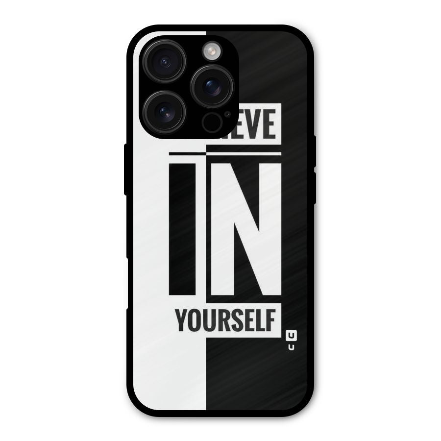 Believe Yourself Black Shockproof Hybrid Protection (Metal + TPU) Back Case Cover