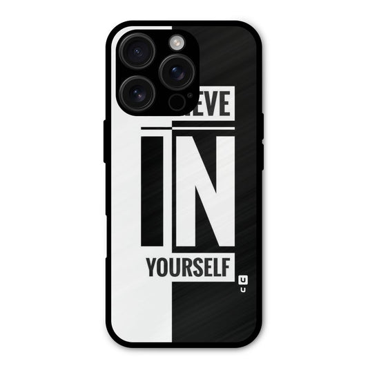 Believe Yourself Black Shockproof Hybrid Protection (Metal + TPU) Back Case Cover