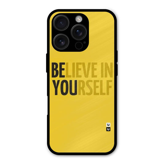Believe Yourself Yellow Shockproof Hybrid Protection (Metal + TPU) Back Case Cover