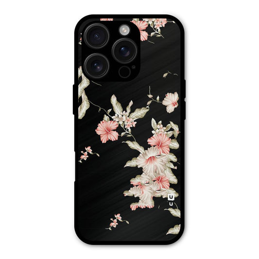 Black Floral Shockproof Hybrid Protection (Metal + TPU) Back Case Cover