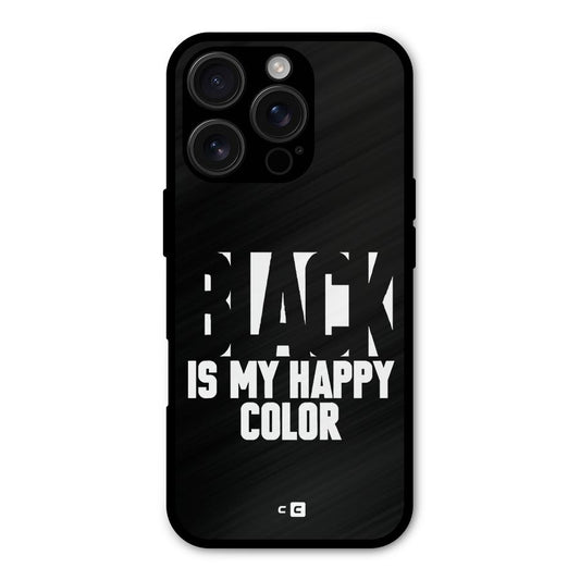 Black My Happy Color Shockproof Hybrid Protection (Metal + TPU) Back Case Cover