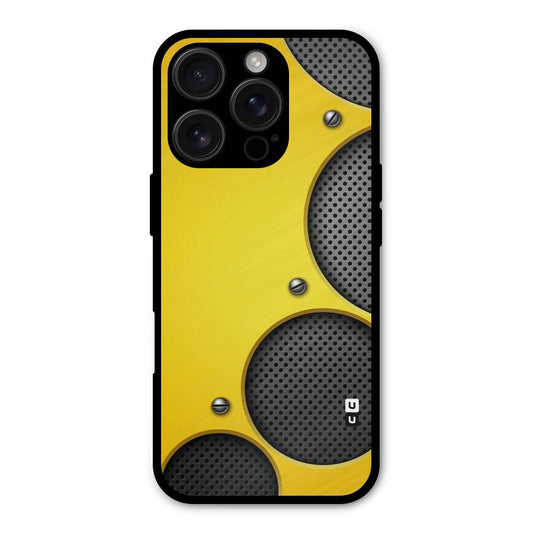 Black Net Yellow Shockproof Hybrid Protection (Metal + TPU) Back Case Cover