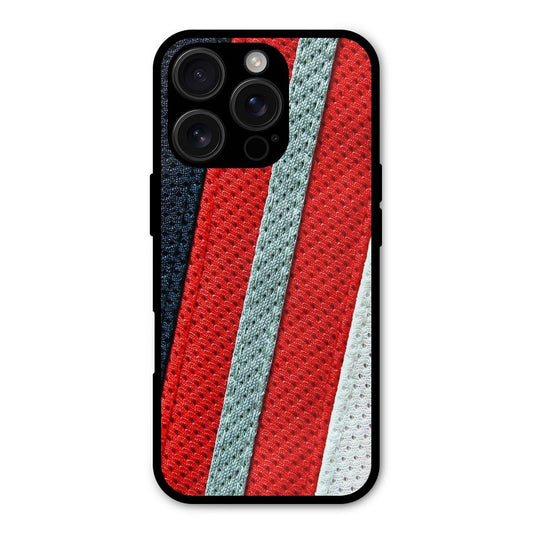 Black Red Grey Stripes Shockproof Hybrid Protection (Metal + TPU) Back Case Cover