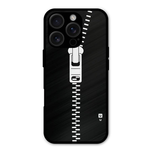 Black Zipper Shockproof Hybrid Protection (Metal + TPU) Back Case Cover