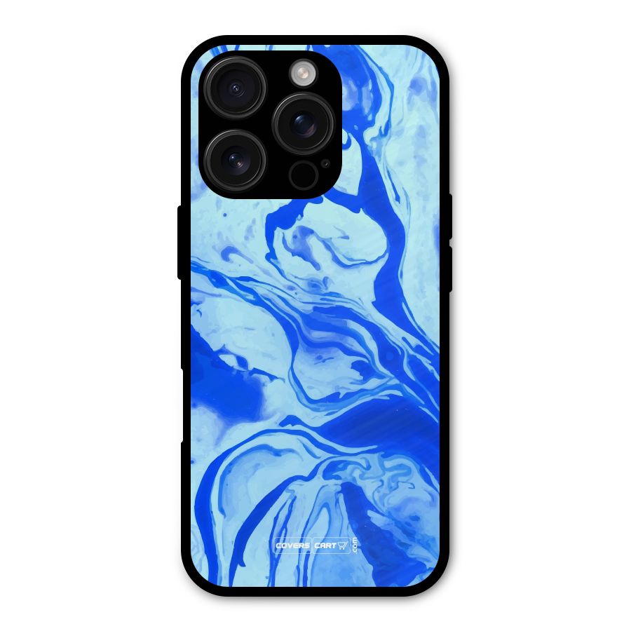 Blaze Blue Marble Texture Shockproof Hybrid Protection (Metal + TPU) Back Case Cover