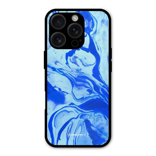 Blaze Blue Marble Texture Shockproof Hybrid Protection (Metal + TPU) Back Case Cover