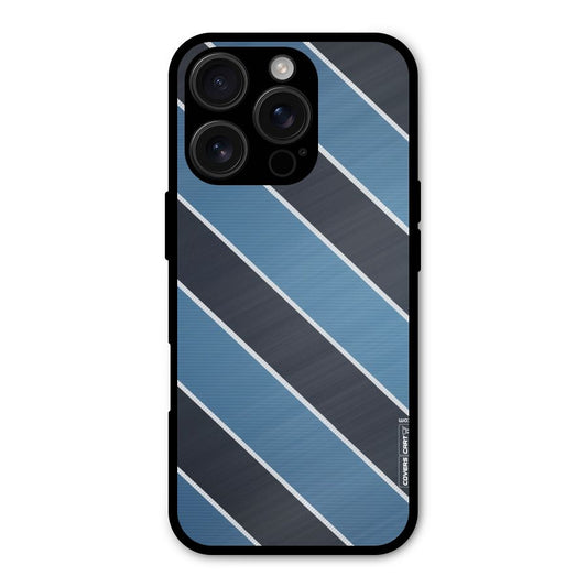 Blue Black Stripes Shockproof Hybrid Protection (Metal + TPU) Back Case Cover