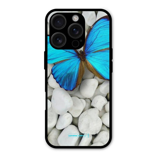 Blue Butterfly Shockproof Hybrid Protection (Metal + TPU) Back Case Cover