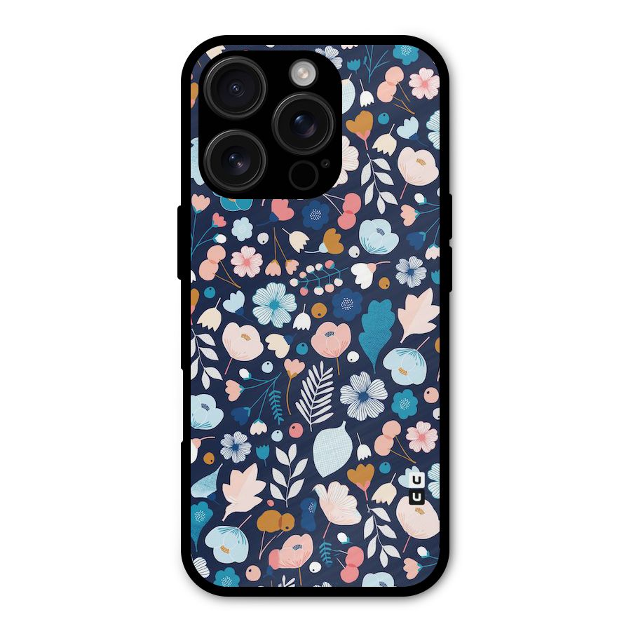 Blue Floral Shockproof Hybrid Protection (Metal + TPU) Back Case Cover