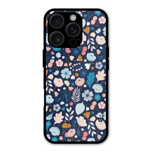 Blue Floral Shockproof Hybrid Protection (Metal + TPU) Back Case Cover
