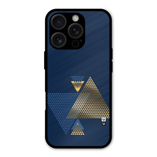 Blue Gold Triangles Shockproof Hybrid Protection (Metal + TPU) Back Case Cover