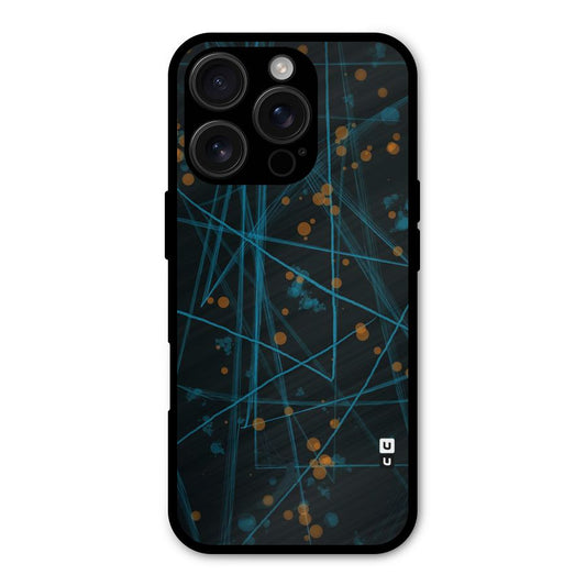 Blue Lines Gold Dots Shockproof Hybrid Protection (Metal + TPU) Back Case Cover