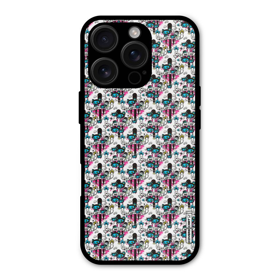 Blue Pink Pattern Shockproof Hybrid Protection (Metal + TPU) Back Case Cover