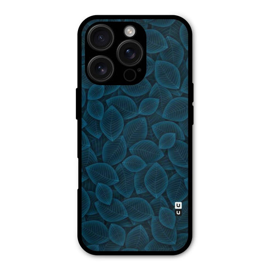 Blue Thin Leaves Shockproof Hybrid Protection (Metal + TPU) Back Case Cover