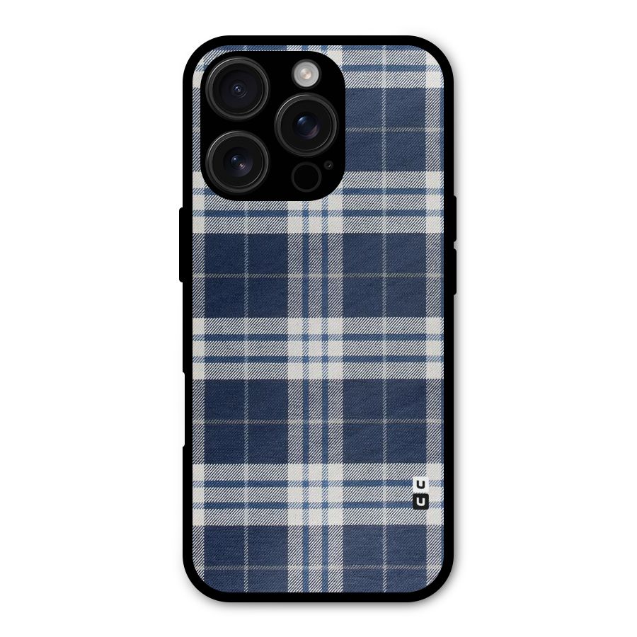 Blue White Check Shockproof Hybrid Protection (Metal + TPU) Back Case Cover