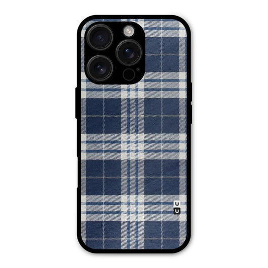Blue White Check Shockproof Hybrid Protection (Metal + TPU) Back Case Cover