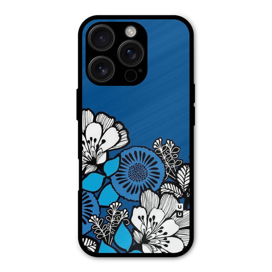 Blue White Flowers Shockproof Hybrid Protection (Metal + TPU) Back Case Cover