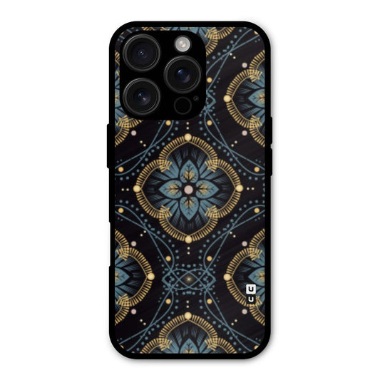 Blue With Black Flower Shockproof Hybrid Protection (Metal + TPU) Back Case Cover