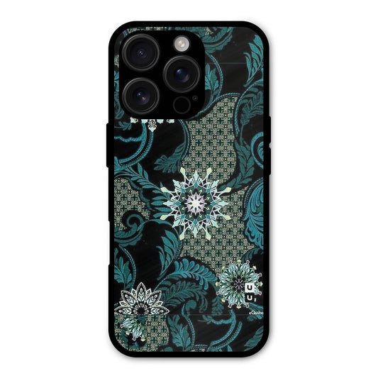 Bottle Green Floral Shockproof Hybrid Protection (Metal + TPU) Back Case Cover