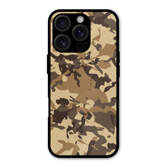 Brown Camouflage Army Shockproof Hybrid Protection (Metal + TPU) Back Case Cover
