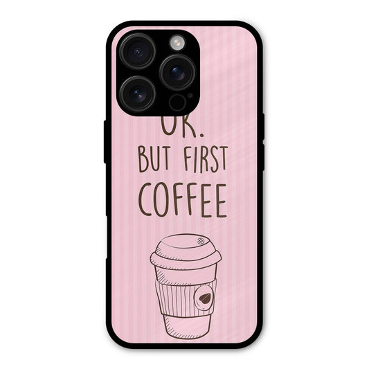 But First Coffee (Pink) Shockproof Hybrid Protection (Metal + TPU) Back Case Cover