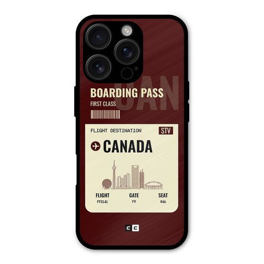 Canada Boarding Pass Shockproof Hybrid Protection (Metal + TPU) Back Case Cover