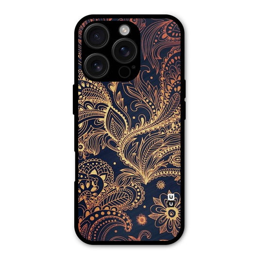 Classy Golden Leafy Design Shockproof Hybrid Protection (Metal + TPU) Back Case Cover