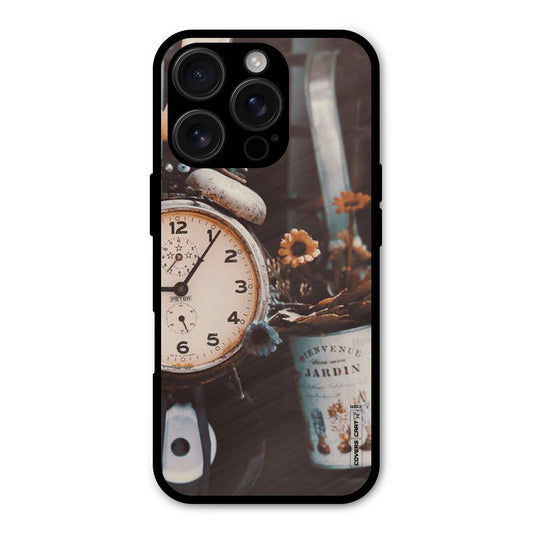 Clock And Flowers Shockproof Hybrid Protection (Metal + TPU) Back Case Cover