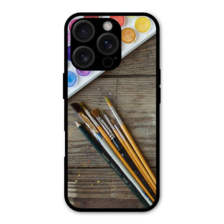 Color Palette and Brush Shockproof Hybrid Protection (Metal + TPU) Back Case Cover
