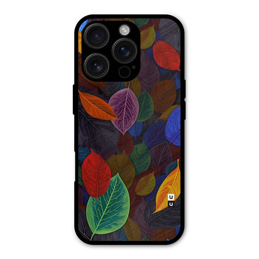 Colorful Leaves Pattern Shockproof Hybrid Protection (Metal + TPU) Back Case Cover