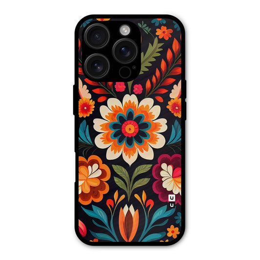 Colorful Mexican Floral Pattern Shockproof Hybrid Protection (Metal + TPU) Back Case Cover
