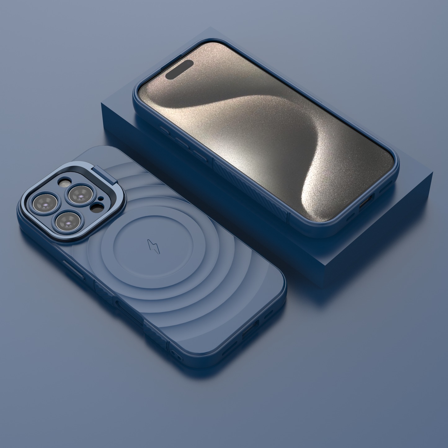 Comet Blue - TitanShield Wave Silicone Magsafe Back Case Cover