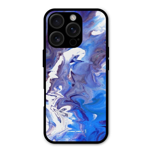 Cool Blue Marble Texture Shockproof Hybrid Protection (Metal + TPU) Back Case Cover