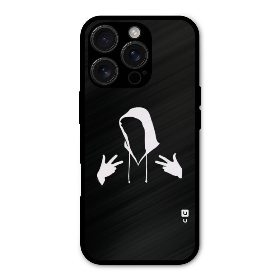 Cool Hoodie Silhouette Shockproof Hybrid Protection (Metal + TPU) Back Case Cover