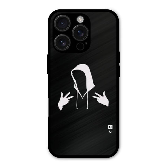 Cool Hoodie Silhouette Shockproof Hybrid Protection (Metal + TPU) Back Case Cover