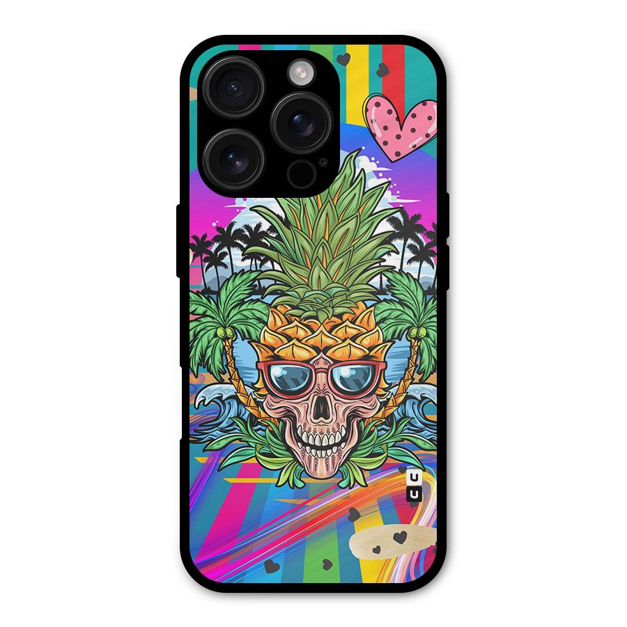 Cool Pineapple Skull Shockproof Hybrid Protection (Metal + TPU) Back Case Cover