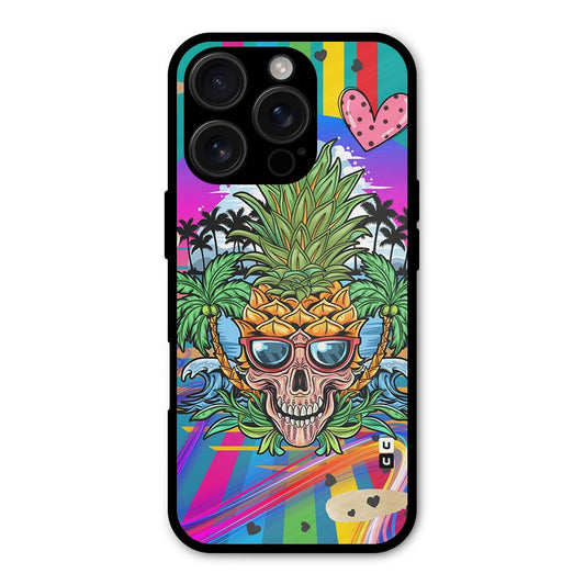 Cool Pineapple Skull Shockproof Hybrid Protection (Metal + TPU) Back Case Cover
