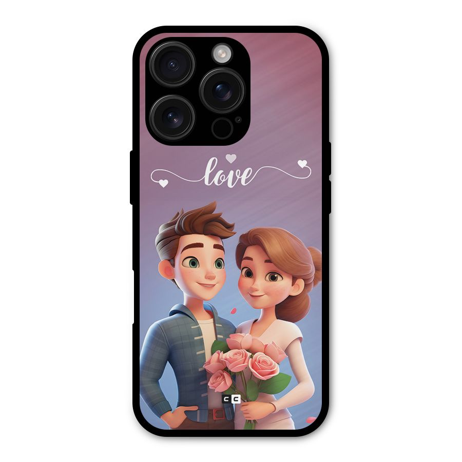 Couple With Flower Shockproof Hybrid Protection (Metal + TPU) Back Case Cover