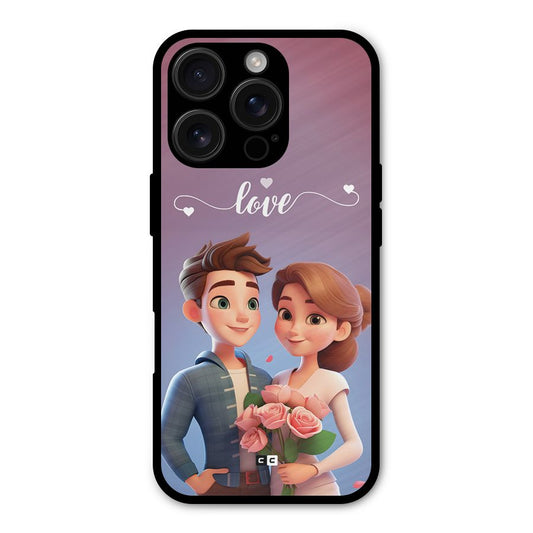 Couple With Flower Shockproof Hybrid Protection (Metal + TPU) Back Case Cover