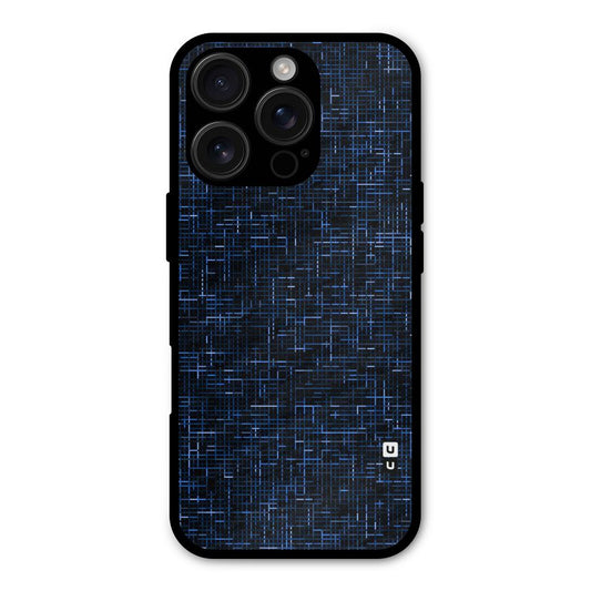 Criss Cross Blue Pattern Shockproof Hybrid Protection (Metal + TPU) Back Case Cover