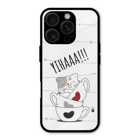 Cute Cat Cup Shockproof Hybrid Protection (Metal + TPU) Back Case Cover